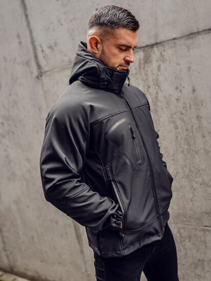 Giacca softshell da uomo nero Bolf T019A