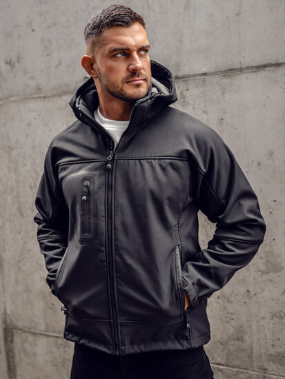 Giacca softshell da uomo nero Bolf T019A