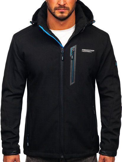 Giacca softshell da uomo nero-azzurro Bolf WX061