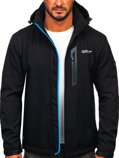 Giacca softshell da uomo nero-azzurro Bolf WX061