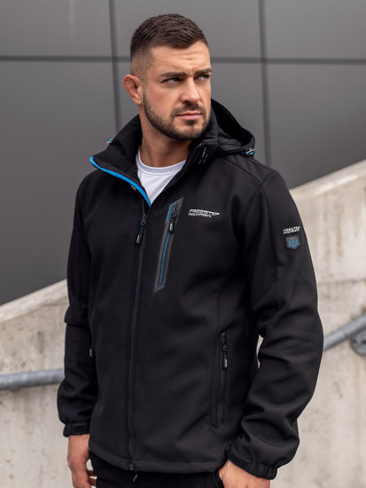 Giacca softshell da uomo nero-azzurro Bolf WX061A