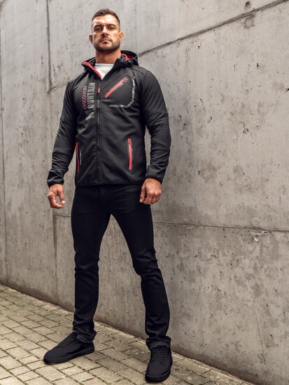 Giacca softshell da uomo nero-rosso Bolf HH023A