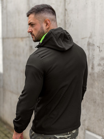 Giacca softshell di mezza stagione da uomo nero-verde Bolf HH017A