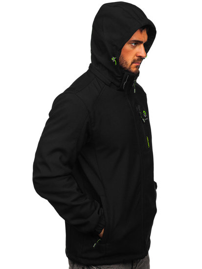 Giacca softshell di mezza stagione da uomo nero-verde Bolf WX085