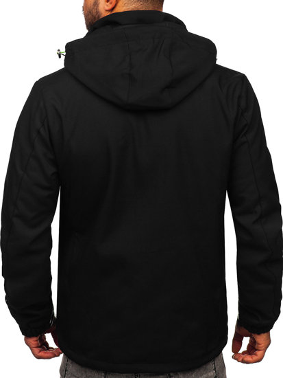 Giacca softshell di mezza stagione da uomo nero-verde Bolf WX085