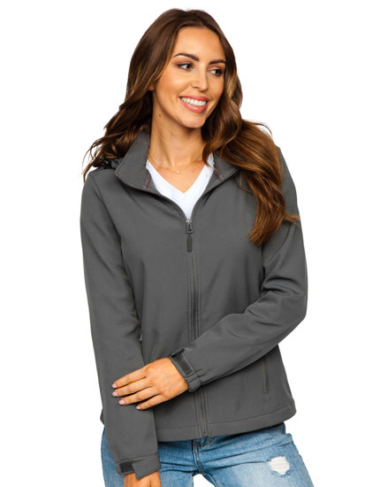 Giacca softshell mezza stagione da donna grigio scura Bolf HH018