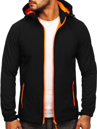 Giacca softshell mezza stagione da uomo nero-arancione Bolf HH017