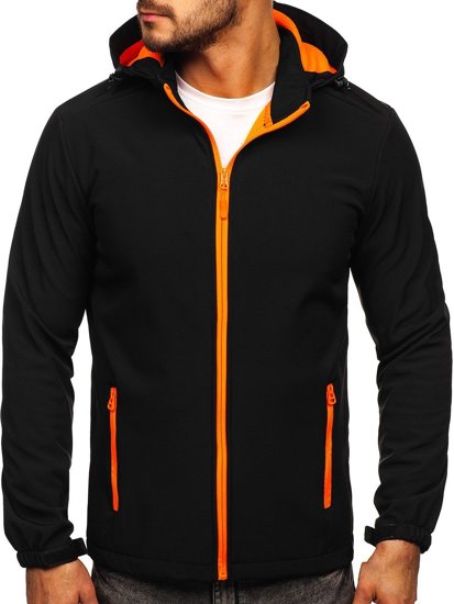 Giacca softshell mezza stagione da uomo nero-arancione Bolf HH017