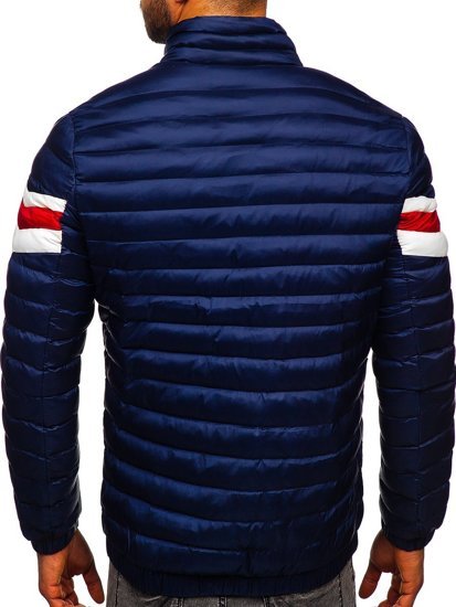 Giacca sportiva trapuntata mezza stagione da uomo blu Bolf 6574