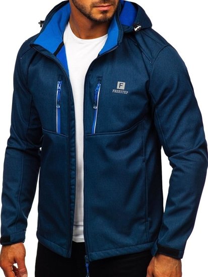 Giacca tipo softshell da uomo blu Bolf AB008