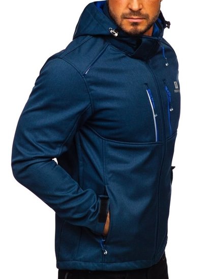 Giacca tipo softshell da uomo blu Bolf AB008