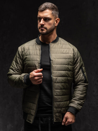 Giacca trapuntata di mezza stagione da uomo khaki Bolf MY-02A1