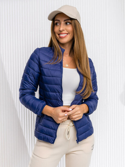 Giacca trapuntata mezza stagione da donna blu Bolf 1141