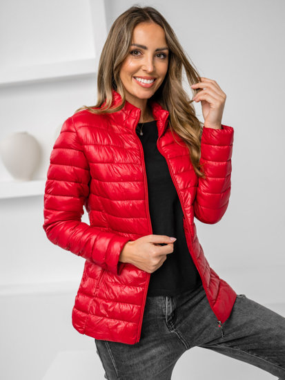 Giacca trapuntata mezza stagione da donna rosso Bolf 16M9108