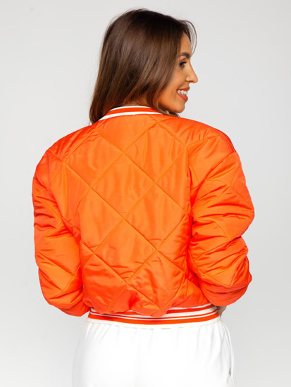 Giacca trapuntata mezza stagione tipo bomber da donna arancione Bolf 82556