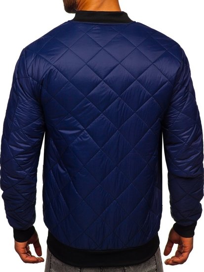 Giacca trapuntata mezza stagione tipo bomber da uomo blu Bolf MY-01A