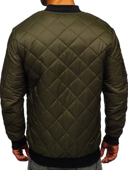 Giacca trapuntata mezza stagione tipo bomber da uomo khaki Bolf MY-01A