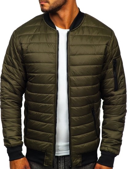 Giacca trapuntata mezza stagione tipo bomber da uomo khaki Bolf MY-02A