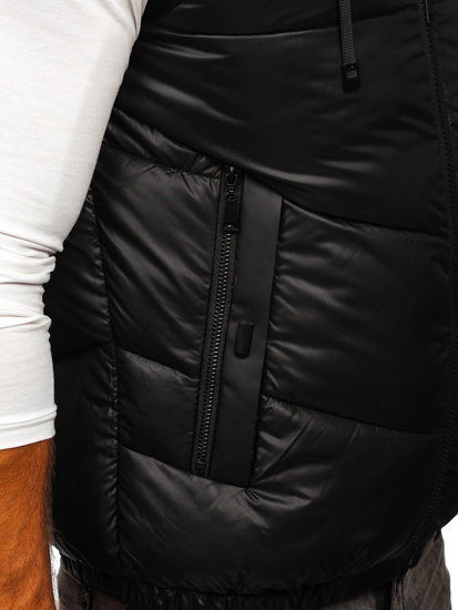 Gilet con cappuccio da uomo nero Bolf 2908