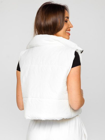 Gilet corto trapuntato da donna bianco Bolf 82330