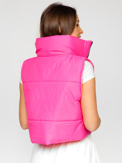 Gilet corto trapuntato da donna rosa Bolf 82330