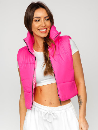 Gilet corto trapuntato da donna rosa Bolf 82330