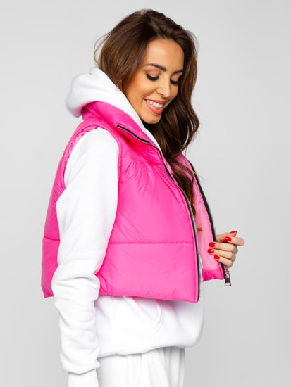 Gilet corto trapuntato da donna rosa Bolf 82330