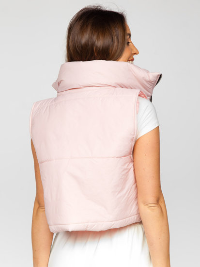 Gilet corto trapuntato da donna rosa chiaro Bolf 82330