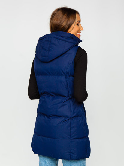 Gilet lungo trapuntato da donna blu Bolf 5M721