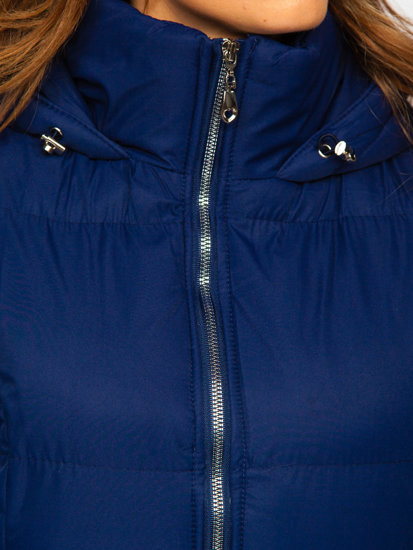 Gilet lungo trapuntato da donna blu Bolf 5M721