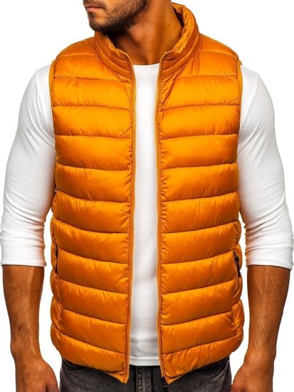 Gilet trapuntato con cappuccio da uomo cammello Bolf B2901