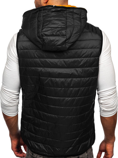 Gilet trapuntato con cappuccio da uomo nero Bolf 7106