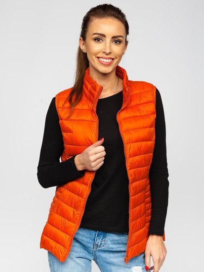 Gilet trapuntato da donna arancione Bolf 23038