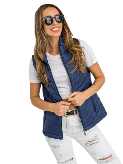 Gilet trapuntato da donna blu Bolf 16M9063