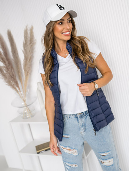 Gilet trapuntato da donna blu Bolf 16M9155