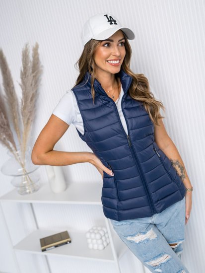 Gilet trapuntato da donna blu Bolf 16M9155