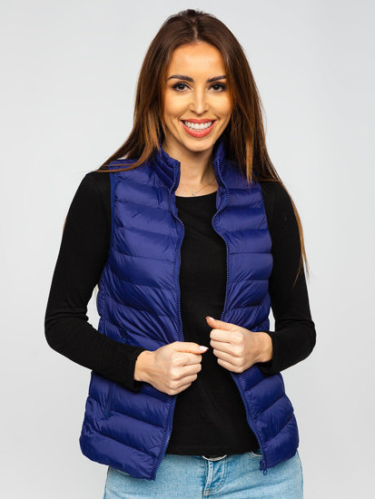 Gilet trapuntato da donna blu Bolf 23077