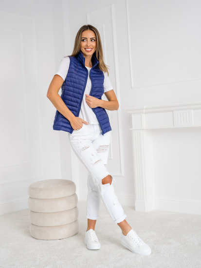 Gilet trapuntato da donna blu Bolf 5M702