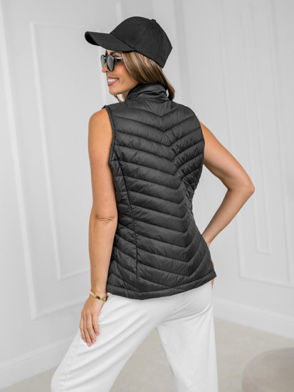 Gilet trapuntato da donna nero Bolf 16M9063