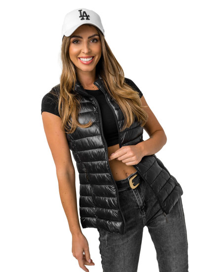 Gilet trapuntato da donna nero Bolf 16M9153