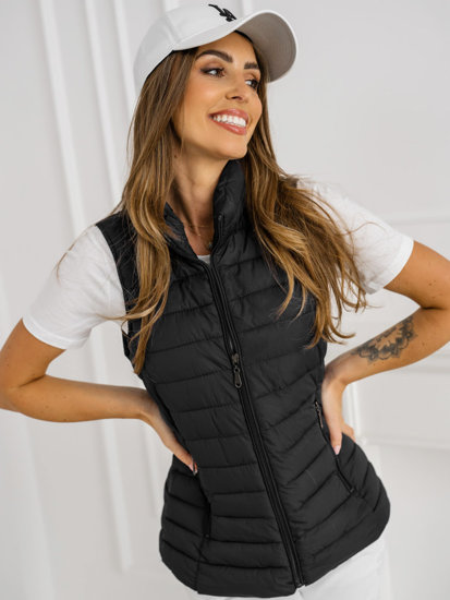 Gilet trapuntato da donna nero Bolf 16M9156