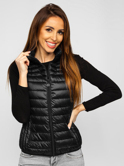 Gilet trapuntato da donna nero Bolf B2705