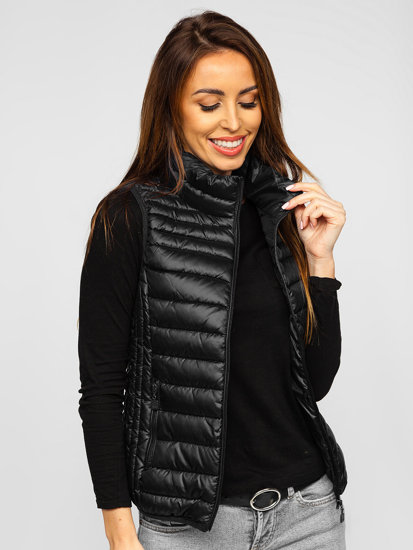 Gilet trapuntato da donna nero Bolf B2705