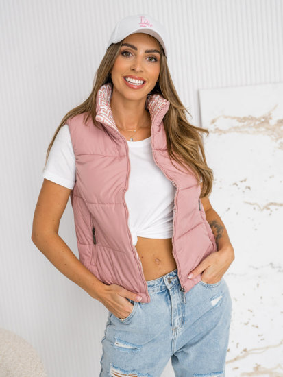 Gilet trapuntato da donna rosa cipria Bolf 16M9092