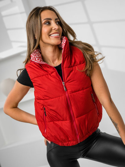 Gilet trapuntato da donna rosso Bolf 16M9092