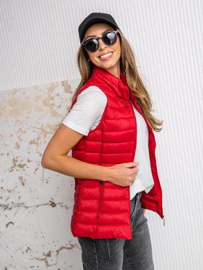 Gilet trapuntato da donna rosso Bolf 16M9155