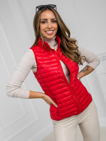 Gilet trapuntato da donna rosso Bolf 5M702