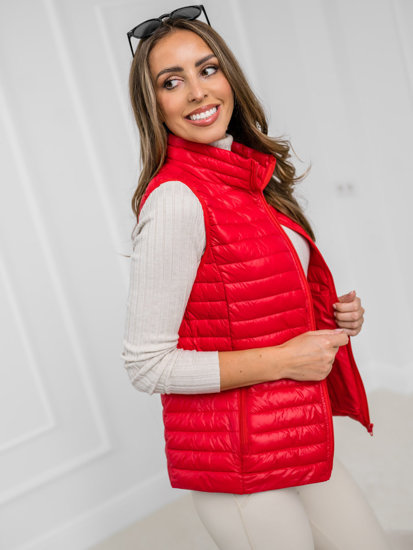 Gilet trapuntato da donna rosso Bolf 5M702