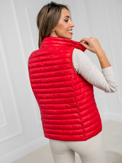 Gilet trapuntato da donna rosso Bolf 5M702