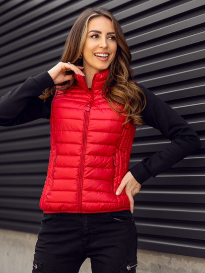 Gilet trapuntato da donna rosso Bolf B2705A